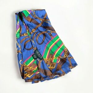 Ralph Lauren Equestrian Long Blue Silk
